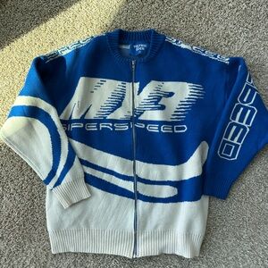 Blue and White Women's Sweater